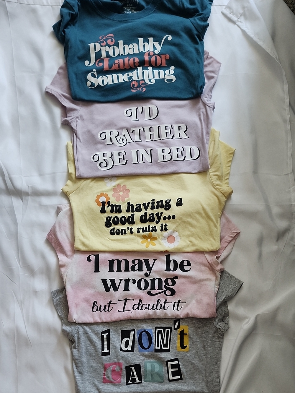 5 Wound Up Women's T-shirts In Teal, Lavender, Yellow, Pink, Gray